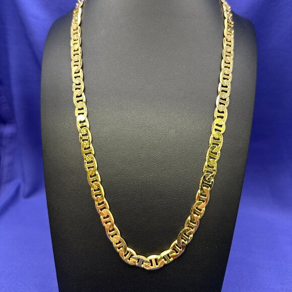 14KGP Mariner Link Chain Necklace Unisex Gold-Plated - Picture 8 of 14